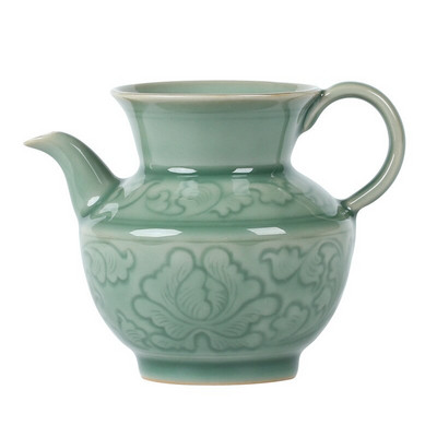 Ceașcă de târg de Celadon de epocă, flori din ceramică, ceai Kung Fu, verde de mare, ceașcă de ceai Cha Hai, ustensil pentru ceremonie de ceai