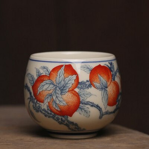 Cești de ceramică chinezești din piersici vintage Set de ceaiuri de ceai Animale Bol pentru ceremonia ceaiului Tigrul ceai de ceai Cercuri