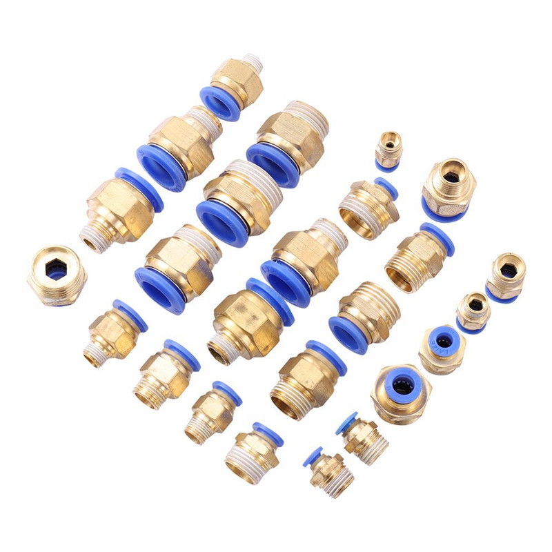 5 бр. Интерфейс за маркуч 6/8/10/12 мм до 1/8" 1/4" Съединител за въздушна тръба с външна резба Бърз конектор Водопроводни тръби Инструменти за градинско напояване