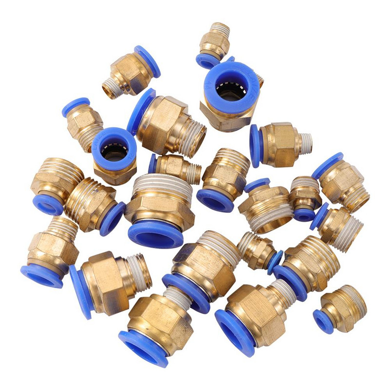 5 бр. Интерфейс за маркуч 6/8/10/12 мм до 1/8" 1/4" Съединител за въздушна тръба с външна резба Бърз конектор Водопроводни тръби Инструменти за градинско напояване