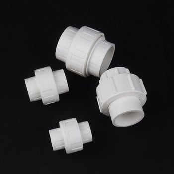 1 τμχ PVC 20mm 25mm 32mm 40mm Pipe Union Connector for Garden Irigation Water Tank Joint Water Pipe Straight Connector