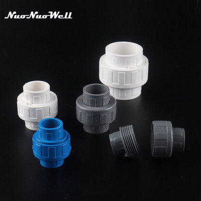 1 τμχ PVC 20mm 25mm 32mm 40mm Pipe Union Connector for Garden Irigation Water Tank Joint Water Pipe Straight Connector