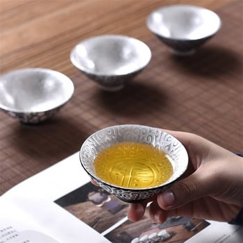 Creative 999 Sterling Silver Master Cup κεραμικά φλιτζάνια τσαγιού γραφείου Μικρό μπολ τσαγιού Οικιακά χειροποίητα κινέζικα ποτά Kung Fu