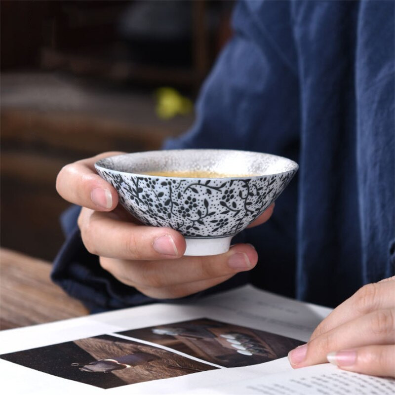 Kreatív 999 Sterling ezüst mesterkupa kerámia teáscsészék irodai kis teástál háztartási, kézzel készített kínai kung fu italos edények