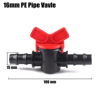 3 τεμ. 16mm PE Σωλήνα άρδευσης σφαιρική βαλβίδα Micro Irrigation Straight Hose Switch Σύστημα ποτίσματος κήπου Εξαρτήματα αρμών σωλήνων