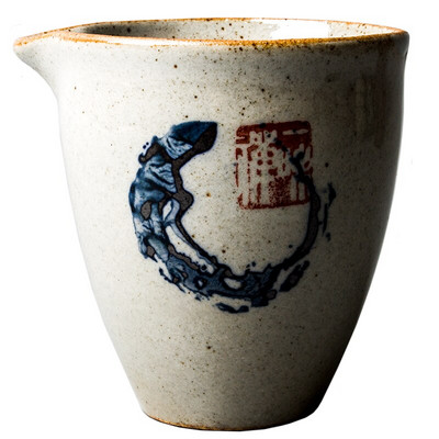 Zen kézzel festett fazekas vásári csésze Kínai kék teás bögrék Kung Fu Vintage tea tengeri kerek ciklus teáscsésze teásedény teásszertartási edény