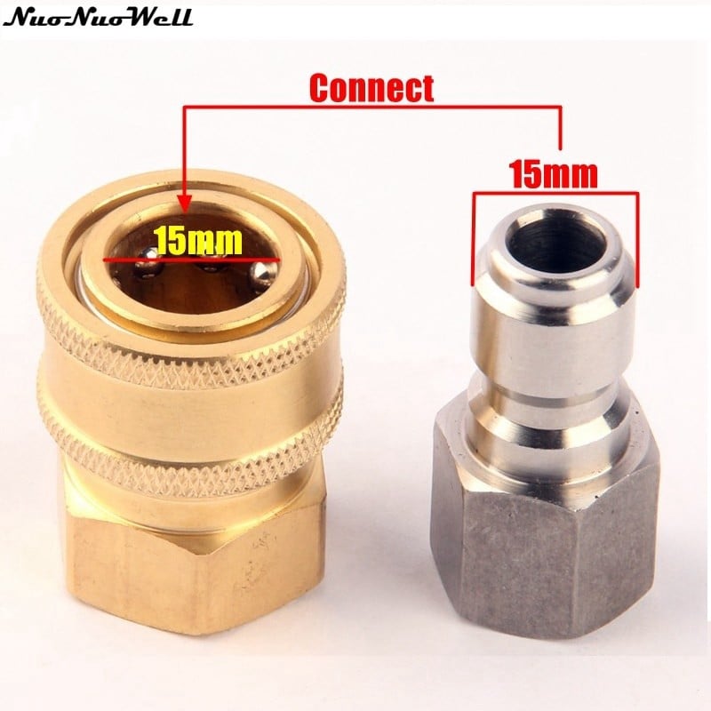 1 rinkinys G 3/8 colių moteriškas siūlas aukšto slėgio skalbimo mašina Greita jungtis Patvari medžiaga Sodo drėkinimo vandens pistoleto jungiamosios detalės