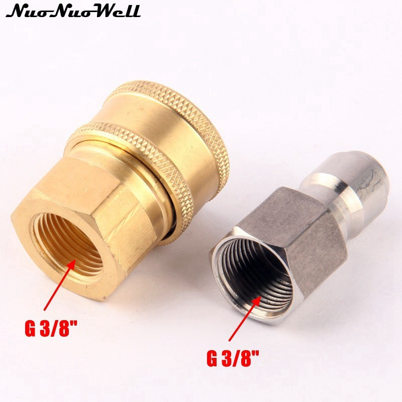 1 rinkinys G 3/8 colių moteriškas siūlas aukšto slėgio skalbimo mašina Greita jungtis Patvari medžiaga Sodo drėkinimo vandens pistoleto jungiamosios detalės