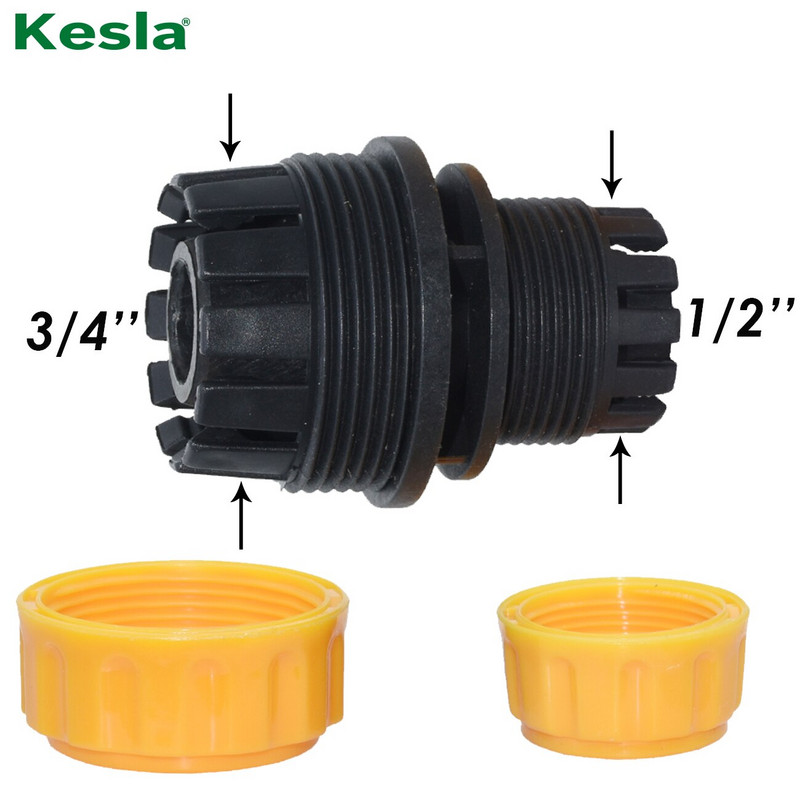 KESLA 2 DB vízcsap tömlő 3/4" - 1/2" adapter szerelvény gyorscsatlakozó csőjavítás univerzális kerti kellékek üvegház