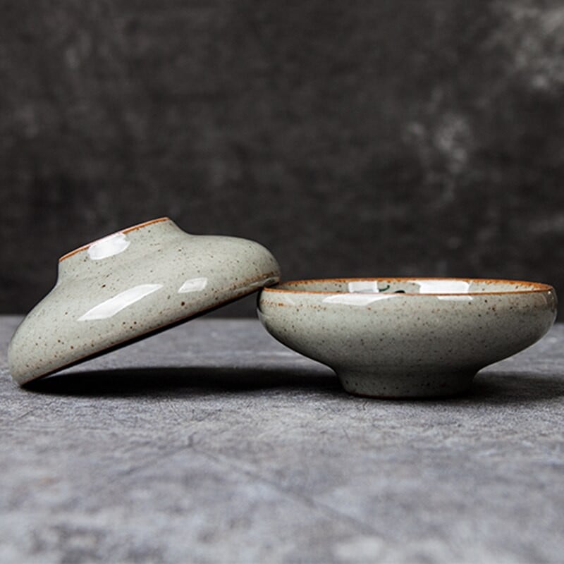 Senovinis rankomis dažytas rašalu tapyba Moliūgų keramikos puodeliai Melionų arbatos puodelių rinkinys Arbatos lėkštė arbatos ceremonijai Gysločio arbatos puodelis Vyno puodeliai