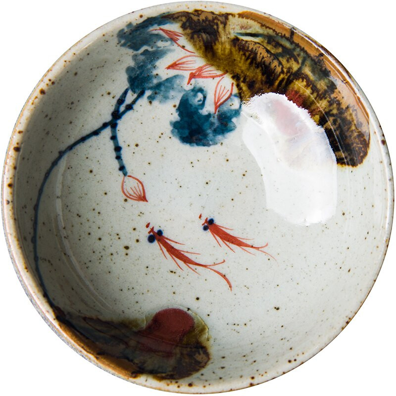 Roșu în glazură ceașcă pictată manual Căni frumoase de cafea Lotus Kung Fu Set de ceai Pește Ceașcă de ceai Ustensil pentru ceremonia de ceai