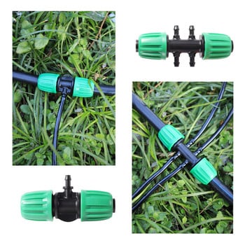 20 τμχ ίσιο μπλουζάκι αγκώνας 16 χιλιοστών PE Pipe Locked Connector Valve Garden Agriculture Automatic Watering Micro Irigation System Joint