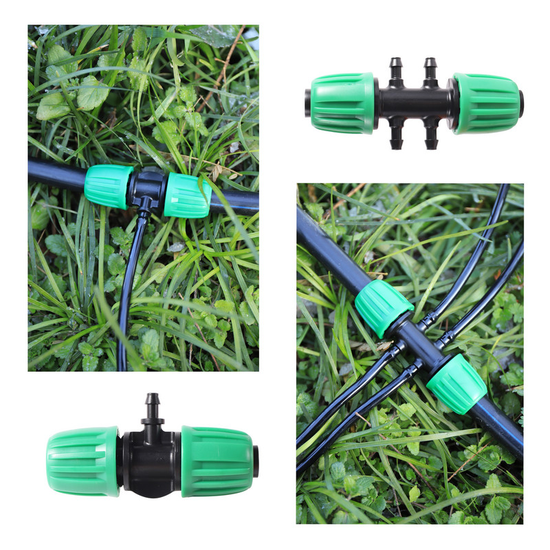20 buc. T-uri drepte cot 16mm PE teava blocata conector supapa gradina agricultura udare automata micro irigare sistem imbinare