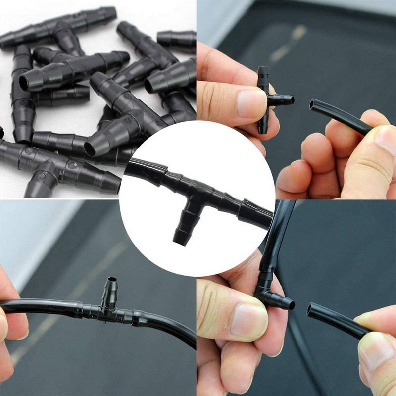 Kit de fitinguri pentru irigare 50 de bucăți Conectori ghimpați pentru irigare prin picurare pentru conectori pentru furtunuri de apă pentru grădină de legume de 1/4 inch