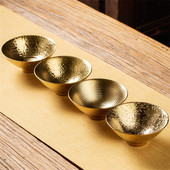 Keramikinė auksinė glazūra Kung Fu Master Cup Kūrybinis porcelianinis mažas arbatos dubuo Paprastas rankų darbo biuro arbatos puodeliai Vandens puodelis Gėrimų indai