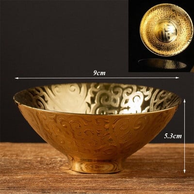 Keramikinė auksinė glazūra Kung Fu Master Cup Kūrybinis porcelianinis mažas arbatos dubuo Paprastas rankų darbo biuro arbatos puodeliai Vandens puodelis Gėrimų indai