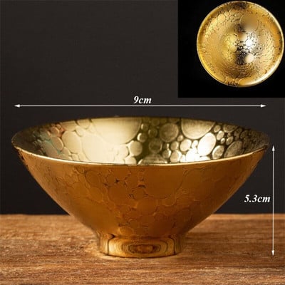 Keramikinė auksinė glazūra Kung Fu Master Cup Kūrybinis porcelianinis mažas arbatos dubuo Paprastas rankų darbo biuro arbatos puodeliai Vandens puodelis Gėrimų indai