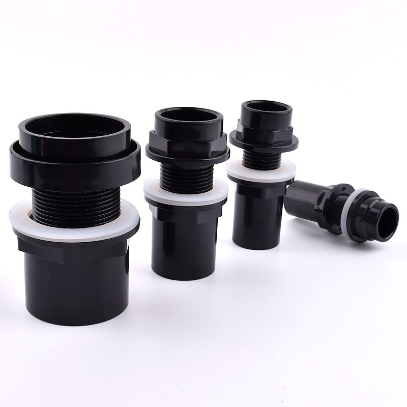 2 ~ 20 db 20 ~ 50 mm-es akváriumi leeresztő csatlakozó PVC cső vízbemenet kimeneti szerelvények túlfolyó menetes víztartály-ellátó akvárium csatlakozók