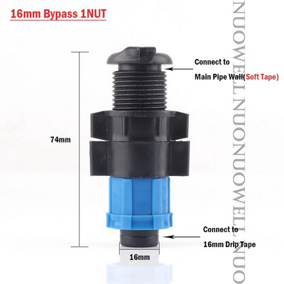 10db 16mm-es mikro öntöző csepegtető szalag csatlakozók többszörös zárt PE csőszerelvények menetes csatlakozások kerti tömlő vízcsatlakozó