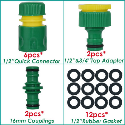KESLA 1/2 colio žarna sodo čiaupo vandens žarnos vamzdis 16 mm greita jungtis su 1/2 colio ir 3/4 colio adapteriu, remonto laistymo šiltnamis
