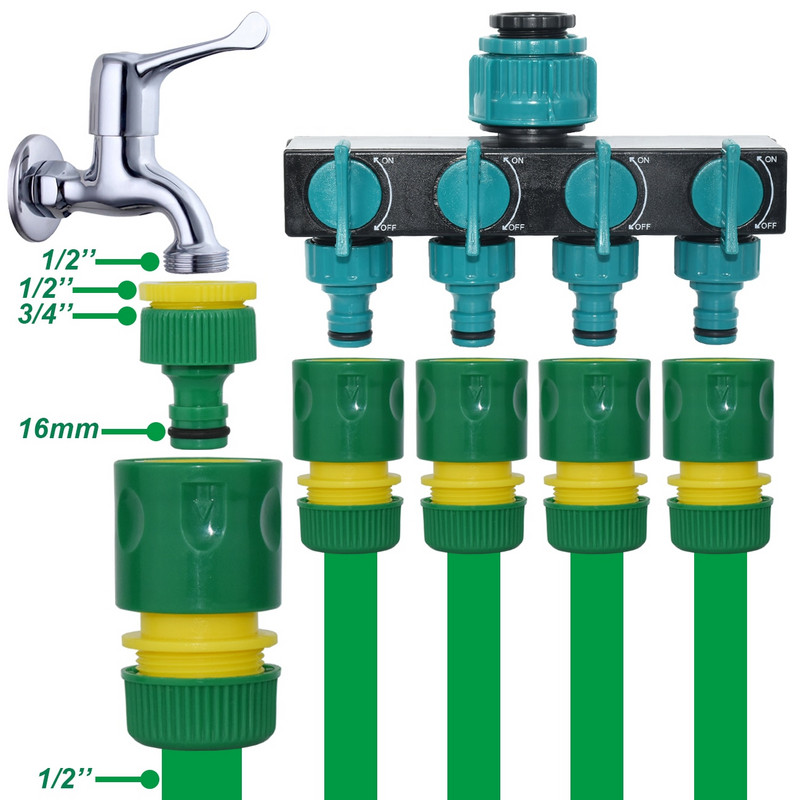 KESLA 1/2 colio žarna sodo čiaupo vandens žarnos vamzdis 16 mm greita jungtis su 1/2 colio ir 3/4 colio adapteriu, remonto laistymo šiltnamis