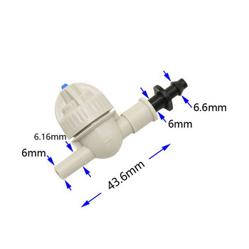 Вентил против капково замъгляване Вътрешен отвор 6 мм до 6 мм Външен отвор Клапан за вода за напояване за висящ спринклер за оранжерия 100 бр.