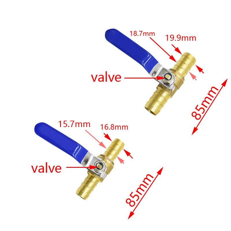 16 mm-es 19 mm-es levegő víztömlő szelep egyenes testű kerti csap Kerti öntözés Barb vízáramlás szabályozó szelep 1db
