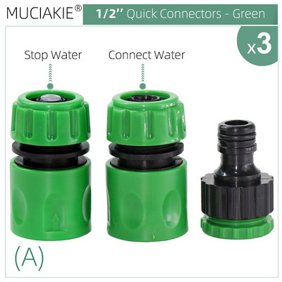 MUCIAKIE 3 DB csatlakozóadapter csepegtető szalag öntöző csaptelep tömlőcsatlakozó 1/2'' 3/4'' apa kerti vízcsatlakozóval