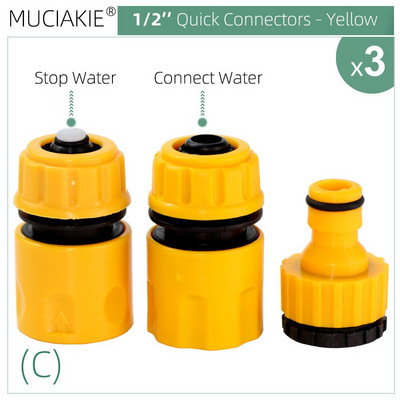 MUCIAKIE 3 DB csatlakozóadapter csepegtető szalag öntöző csaptelep tömlőcsatlakozó 1/2'' 3/4'' apa kerti vízcsatlakozóval