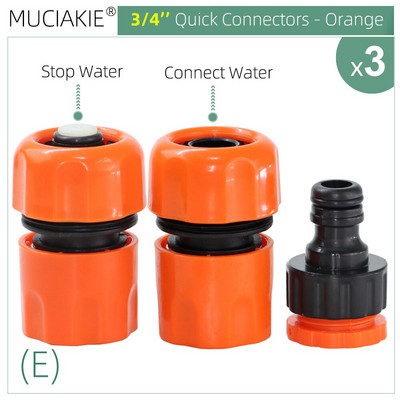 MUCIAKIE 3 DB csatlakozóadapter csepegtető szalag öntöző csaptelep tömlőcsatlakozó 1/2'' 3/4'' apa kerti vízcsatlakozóval