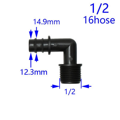 Apa 1/2 3/4 - 16mm 20mm 25mm könyökszögű csatlakozó 90 fokos vízcsatlakozó 1/2 3/4 25mm tömlőadapter 4db