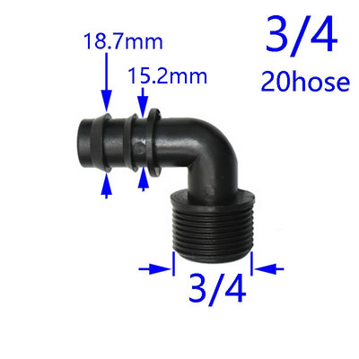 Apa 1/2 3/4 - 16mm 20mm 25mm könyökszögű csatlakozó 90 fokos vízcsatlakozó 1/2 3/4 25mm tömlőadapter 4db