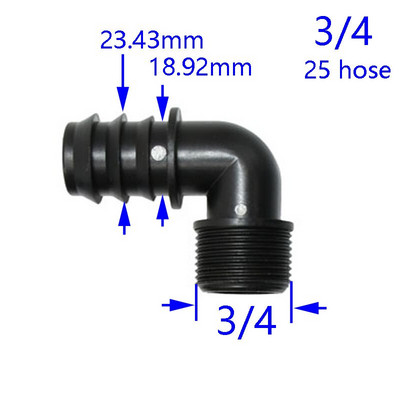 Apa 1/2 3/4 - 16mm 20mm 25mm könyökszögű csatlakozó 90 fokos vízcsatlakozó 1/2 3/4 25mm tömlőadapter 4db