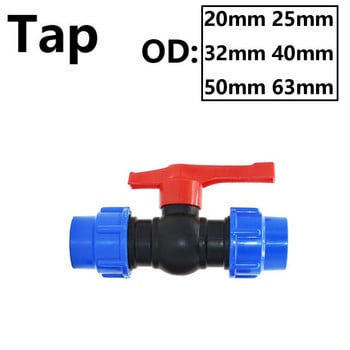 T-type 20/25/32/40/50/63mm Pvc Pe Tube Tee Quick Connector Ball Valve Water Splitter Garden Tap Tee Βαλβίδα ελέγχου ροής νερού