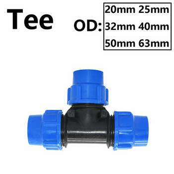 T-type 20/25/32/40/50/63mm Pvc Pe Tube Tee Quick Connector Ball Valve Water Splitter Garden Tap Tee Βαλβίδα ελέγχου ροής νερού