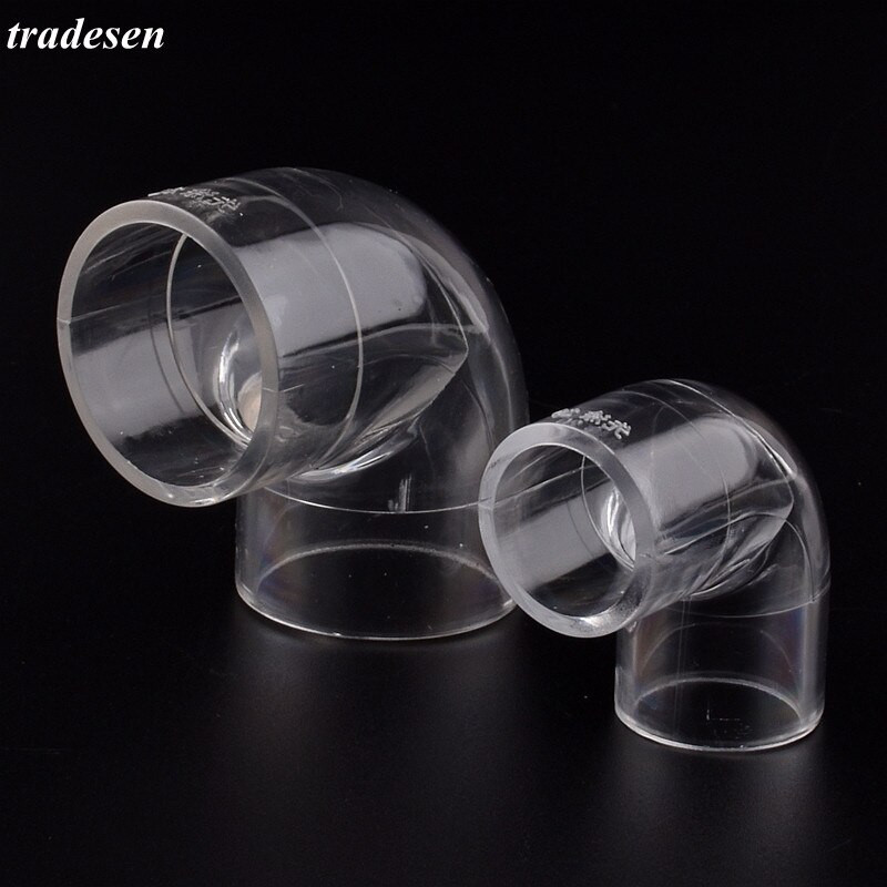 I.D16-50mm Átlátszó akril cső plexi 90 fokos könyökcsatlakozó Kerti öntözővízcső csatlakozási akváriumi csőszerelvény