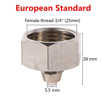 3/4" női menet átalakító 1/4" cső réz nikkelezett csatlakozó kerti öntözés öntözővíz csatlakozó USA/EUR szabvány
