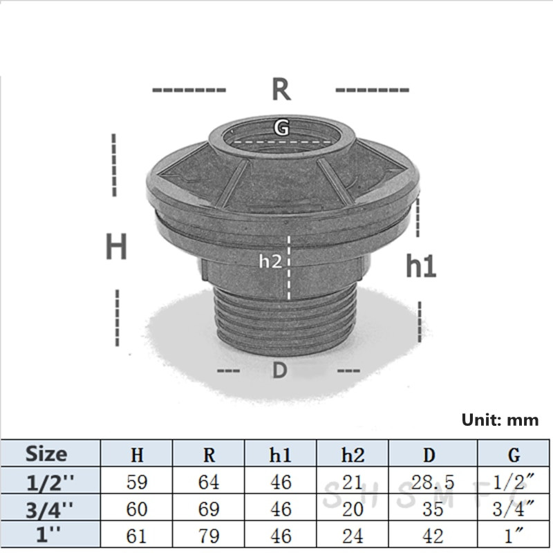 1–8 vnt. 1/2, 3/4, 1 colio UPVC dvigubo sriegio vandens bako jungtys sodo drėkinimo priedai žuvų rezervuaro jungtis