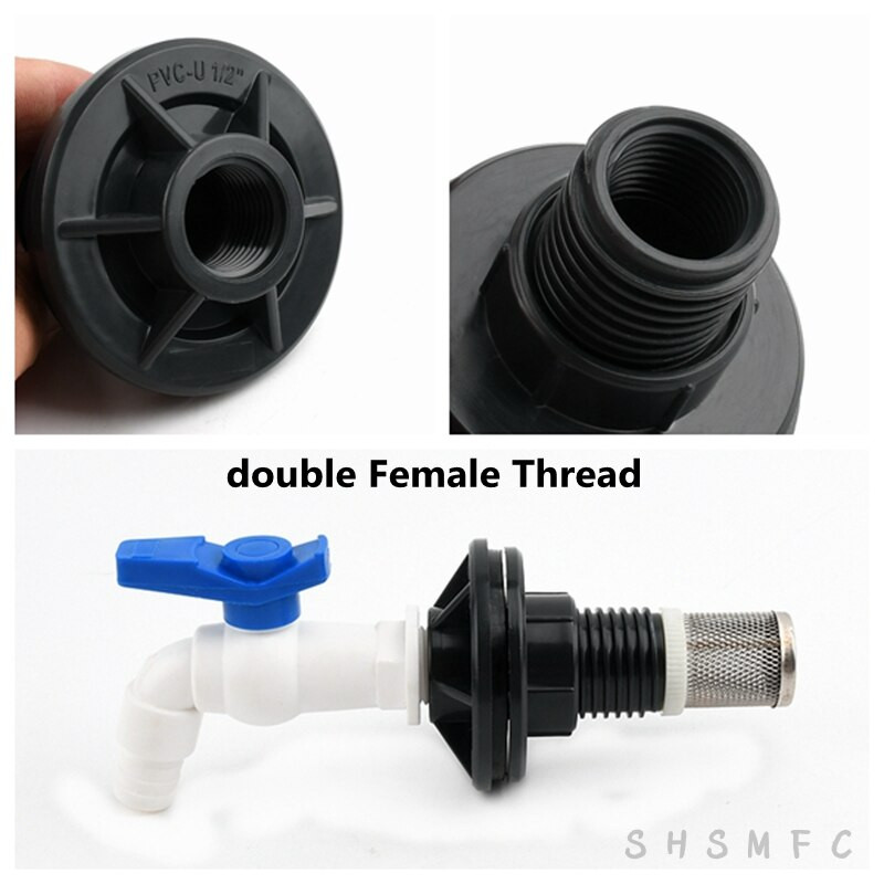 1–8 vnt. 1/2, 3/4, 1 colio UPVC dvigubo sriegio vandens bako jungtys sodo drėkinimo priedai žuvų rezervuaro jungtis