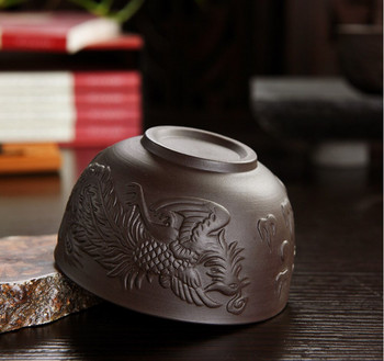 100ml Κινεζικό χειροποίητο Purple Barro Dragon And Phoenix Pu\'er Cup Of Drinkware Αξεσουάρ Kungfu Cup Of Tea
