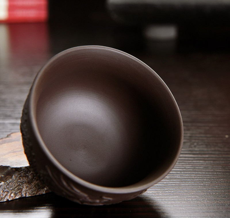 100 ml kínai kézzel készített lila Barro sárkány és Phoenix pu'er csésze ivóeszköz Kungfu csésze tea kiegészítők