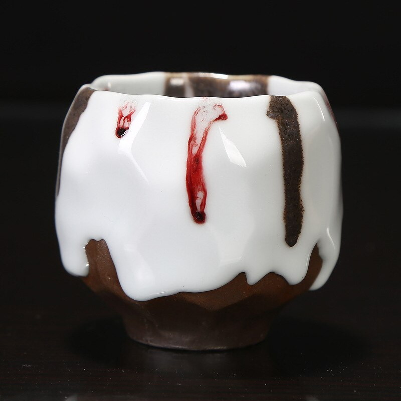 Cuptor mare Tianmu Jianzhan Lemn de foc Ru Cuptor din ceramică Kung Fu Set de ceai o singură ceașcă de ceramică grosieră Master Cup o singură cană cadou