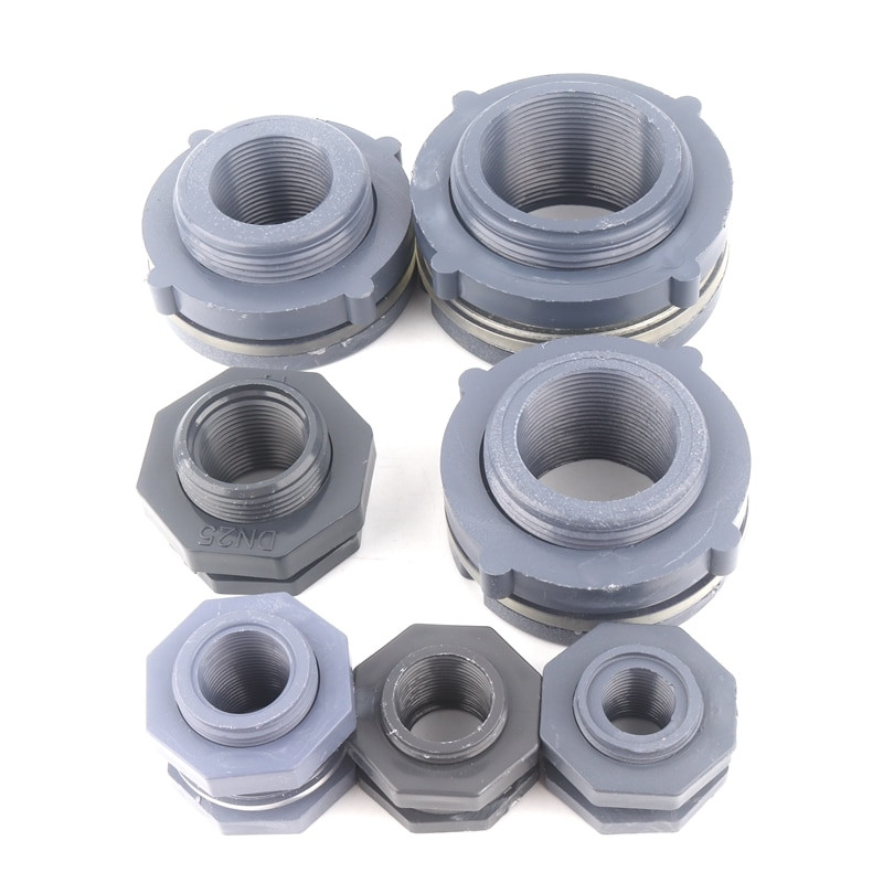 Conector de apă pentru rezervor din PVC Conector de țeavă pentru rezervor de pește Drenaj rezervor de apă Filet tată tată/Filet interior Îmbinări țevi pereți