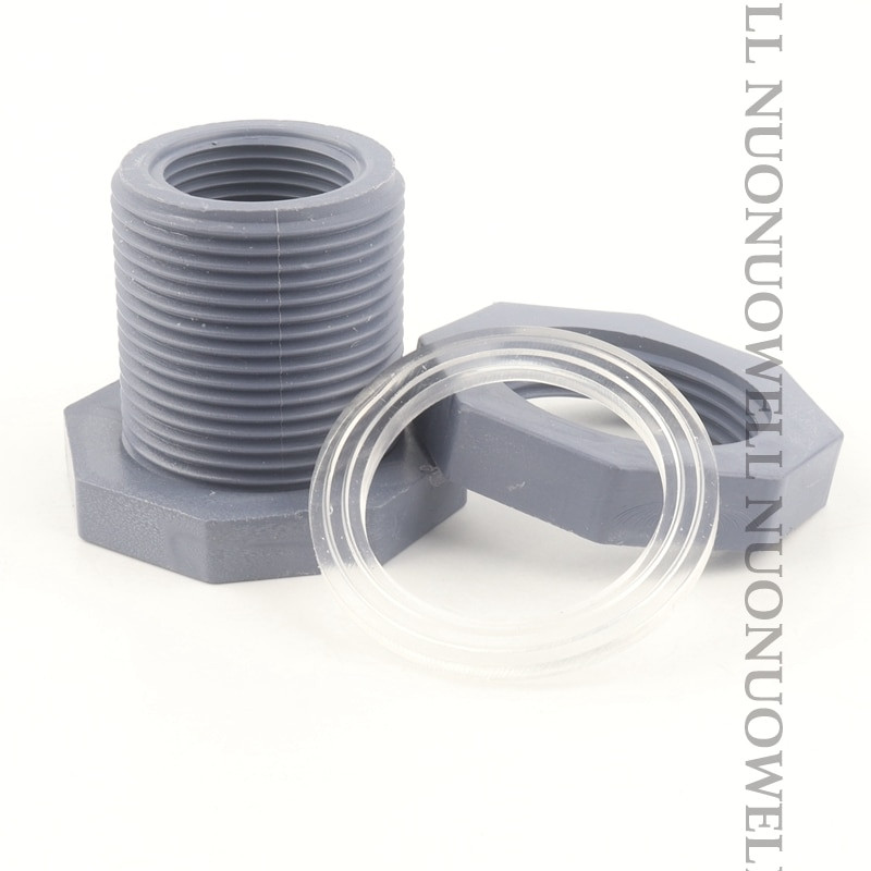 Conector de apă pentru rezervor din PVC Conector de țeavă pentru rezervor de pește Drenaj rezervor de apă Filet tată tată/Filet interior Îmbinări țevi pereți
