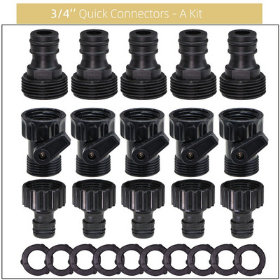 Plastikinės sodo žarnos 3/4 colių moteriškos jungties remonto komplektas su uždarymo vožtuvo guminiu tarpikliu, skirtu žarnos vandens pistoleto adapteriui