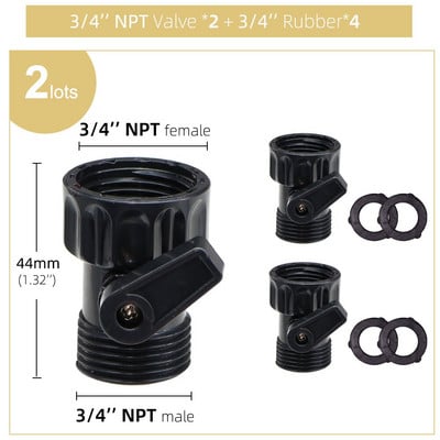 Plastikinės sodo žarnos 3/4 colių moteriškos jungties remonto komplektas su uždarymo vožtuvo guminiu tarpikliu, skirtu žarnos vandens pistoleto adapteriui