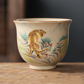 12 cești de ceramică zodiac chinezesc în stil set de ceai de ceai cu animale bol pentru ceremonia ceaiului ceașcă de ceai tigru