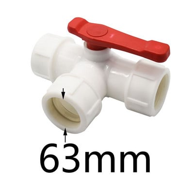 20/25/32/40/50/63mm țeavă de apă cuplare tee supapă cu bilă din plastic 3 căi conector rapid tip T PVC PE conexiune rapidă 1 buc