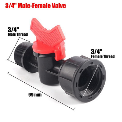 2db 1/2" 3/4" menetes mini golyóscsap Kiváló minőségű kerti vízcsatlakozók csepegtető öntözőszelep tömlőkapcsoló vízszabályozók