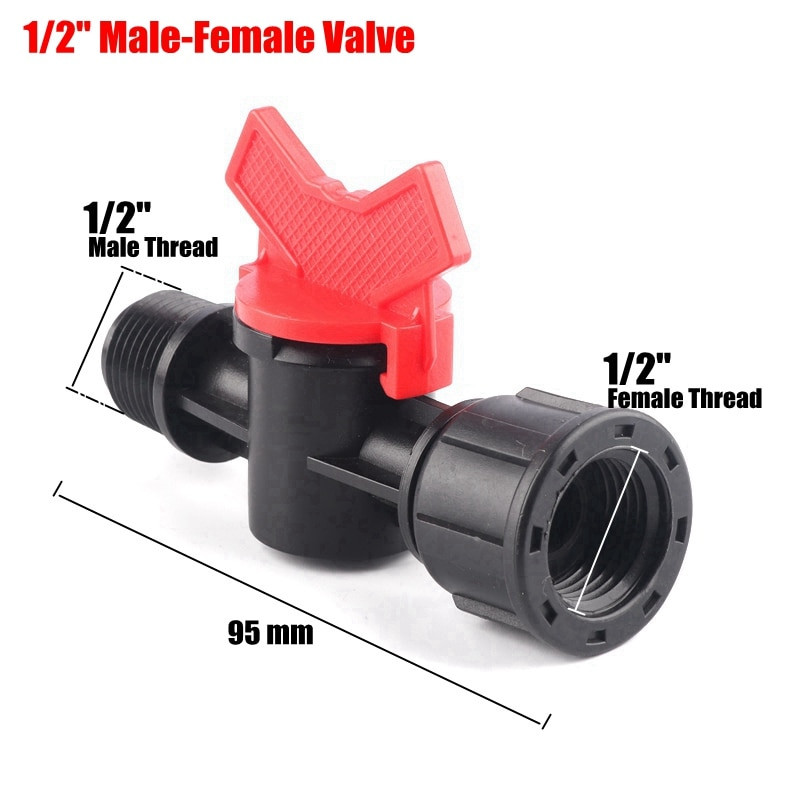 2db 1/2" 3/4" menetes mini golyóscsap Kiváló minőségű kerti vízcsatlakozók csepegtető öntözőszelep tömlőkapcsoló vízszabályozók